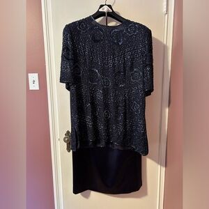 FRANK USHER NAVY BLUE SET (SKIRT AND TOP) SIZE XL